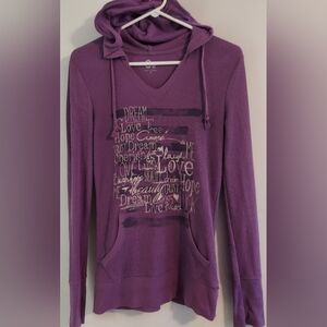 SO thermal purple graphic hoodie
